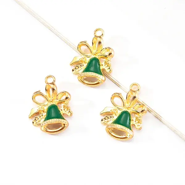 20Pcs Light Gold Alloy Enamel Pendants