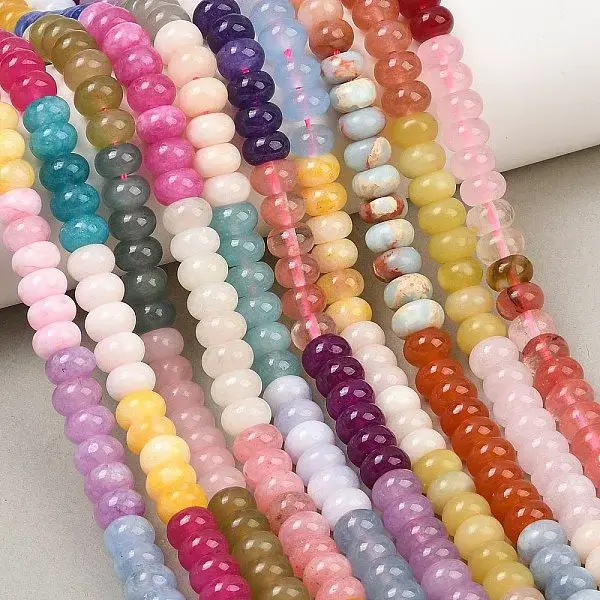 Dyed Natural White Jade Beads Strands