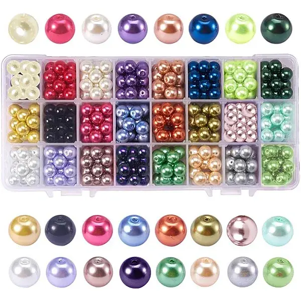 Eco-Friendly Dyed Glass Pearl Round Beads