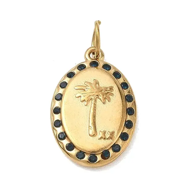 304 Stainless Steel Micro Pave Cubic Zirconia Pendants