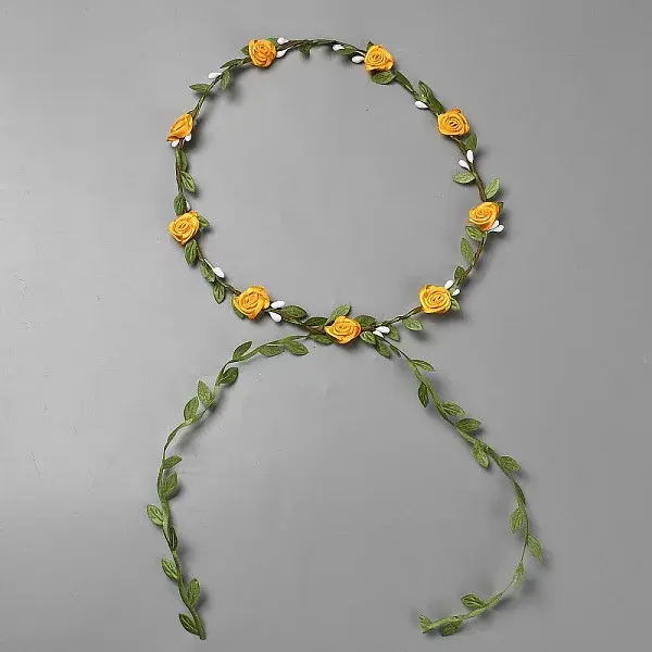 Polyester Artificial Rose Garland Headbands Hair Vine
