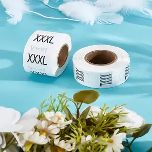 2 Rolls Paper Self-Adhesive Clothing Size Labels Sticker Rolls