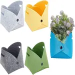 5Pcs 5 Colors Foldable Felt Fleshy Flowerpot