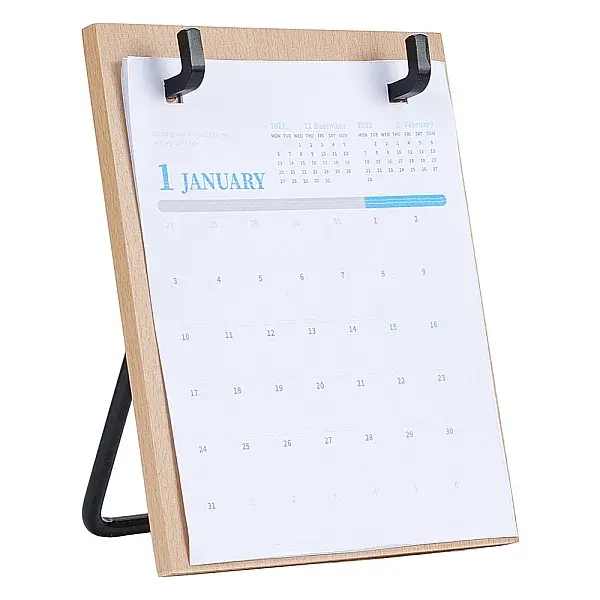 Wood Desktop Calendar Holder Rack
