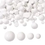 120Pcs 4 Styles Spray Painted White Wood Cabochons