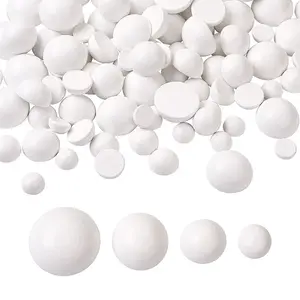120Pcs 4 Styles Spray Painted White Wood Cabochons