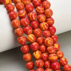 Dyed Synthetic Malachite Beads Strands