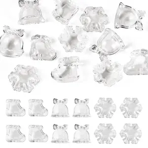 12Pcs 3 Styles Christmas Theme Transparent Acrylic Beads