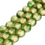 Handmade Lampwork with Gold Powder Beads Strands