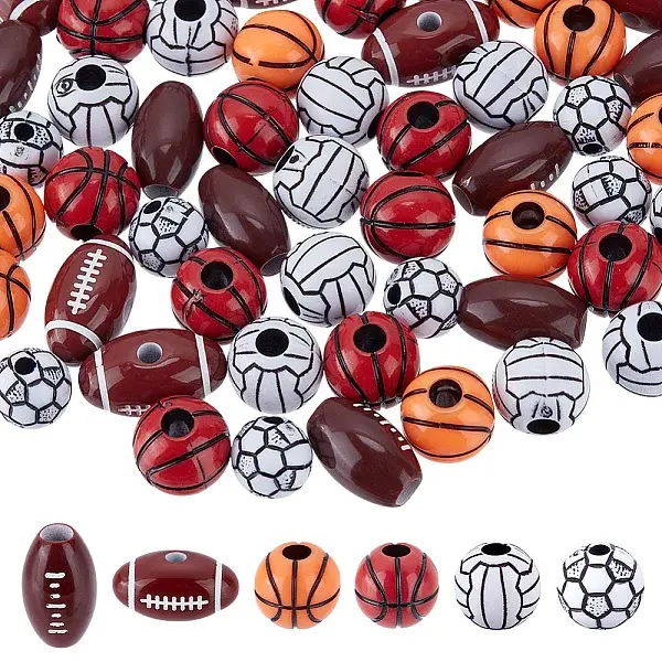 360Pcs 6 Styles Craft Style Acrylic Beads
