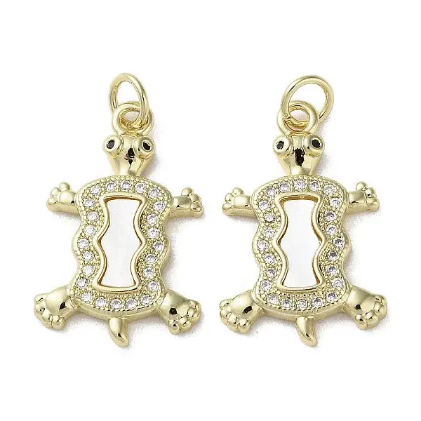 Brass Micro Pave Cubic Zirconia Pendants