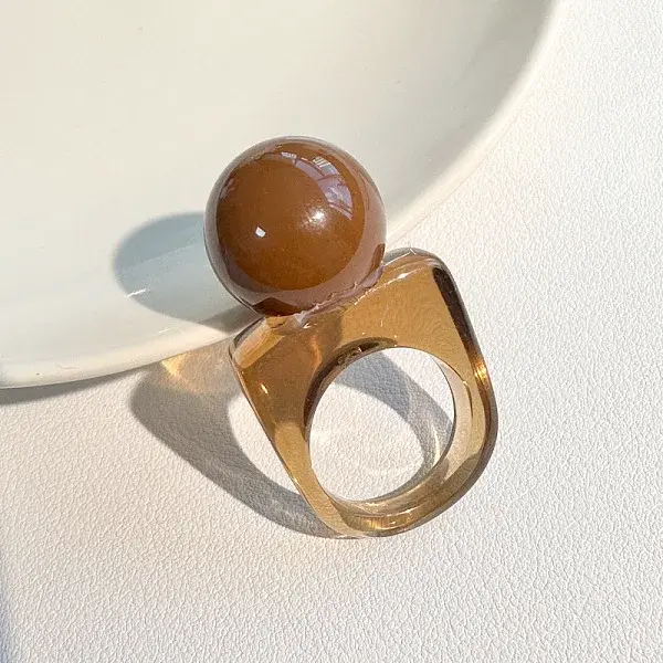 Resin Round Bead Finger Rings
