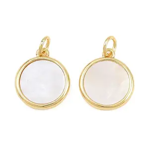 Brass with White Shell Pendants
