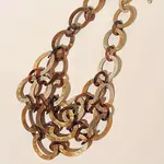 Bohemian Acrylic Multiple Oval Link Bib Necklaces for Women