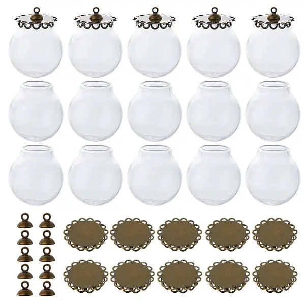 DIY Brass & Glass Round Pendant Making Kits