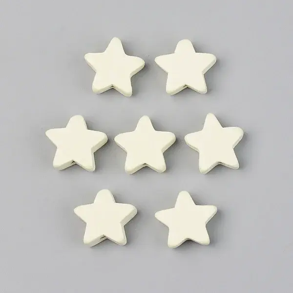 Painted Natural Wood Beads
