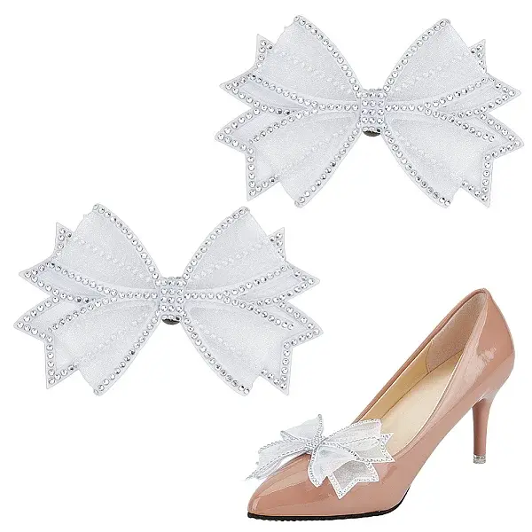 Cloth Rhinestone Bowknot Shoe Decoration