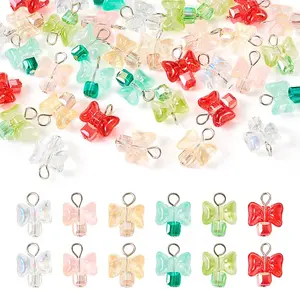 36Pcs 6 Colors Glass Pendants