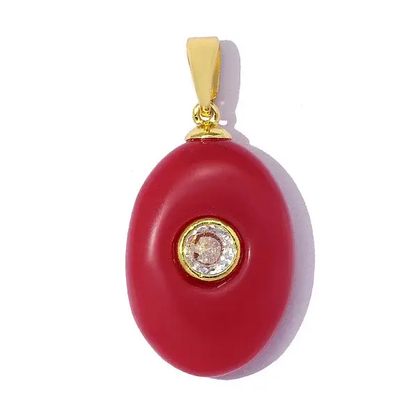 Brass Pave Clear Cubic Zirconia Pendants