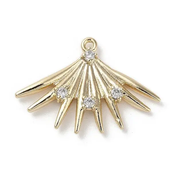 Brass Micro Pave Clear Cubic Zirconia Pendants