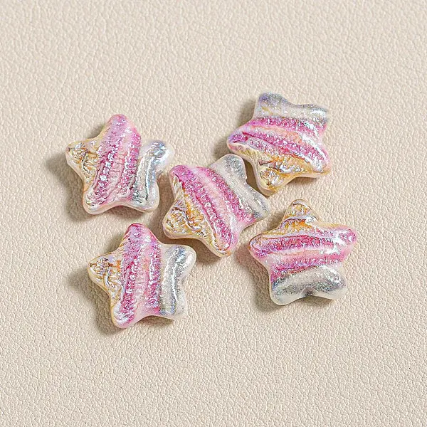 15Pcs Printed Resin Beads