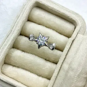 Brass Micro Pave Cubic Zirconia Cuff Open Rings for Women