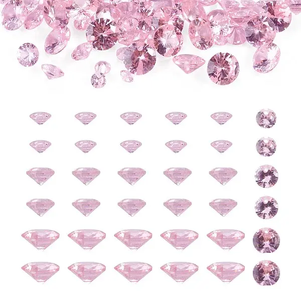 60Pcs 3 Styles Cubic Zirconia Charms