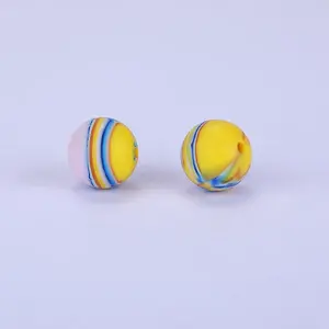 Printed Round Silicone Focal Beads
