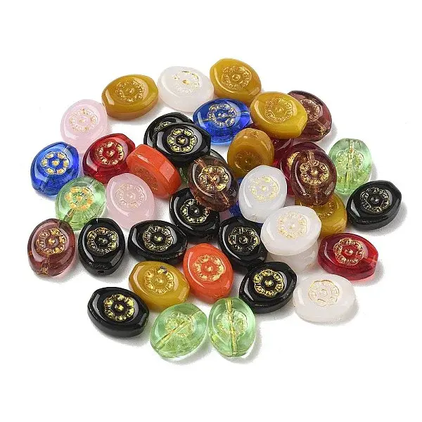 Baking Paint Mixed Styles Glass Beads