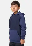 Chlapecká dvoubarevná falešná raglánová mikina s kapucí půlnoční námořní/tmavě modrá