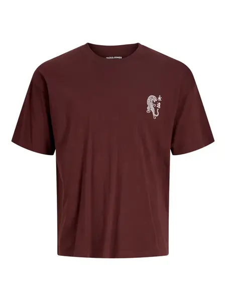 JACK & JONES Tričko 'JJBOYE'  čokoládová / biela