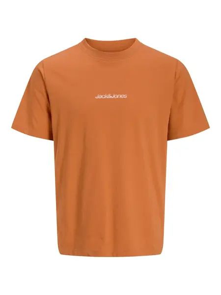 JACK & JONES Tričko 'JCOECHO'  oranžová / čierna / biela