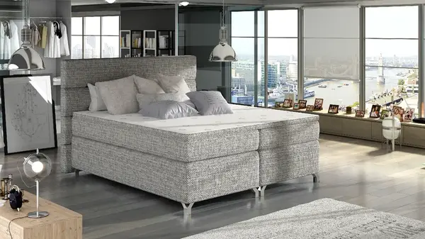 Boxspring Amadeo Rozměr: 160 x 200 cm, látka: Berlin  01, Varianta: Bez LED osvětlení