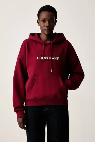Guess Jeans mikina s kapucí dámská s bavlnou