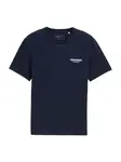 TOM TAILOR DENIM Tričko  tmavomodrá / šedobiela
