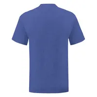 Blue Iconic Combed Cotton T-shirt with Fruit of the Loom Sleeve