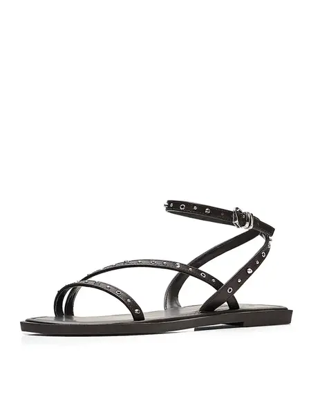 Bershka Remienkové sandále  tmavohnedá