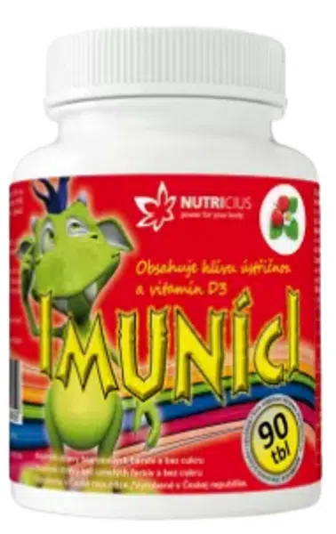 NUTRICIUS Imuníci Hlíva ústřičná s vitamínem D pro děti, cucavé tablety 90 ks