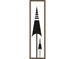 Rámovaný obraz Černá geometrie, 15x60 cm