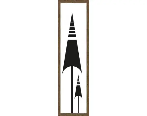 Rámovaný obraz Černá geometrie, 15x60 cm