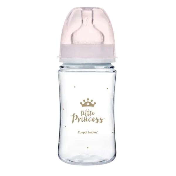CANPOL BABIES Lahev se širokým hrdlem ROYAL BABY růžová