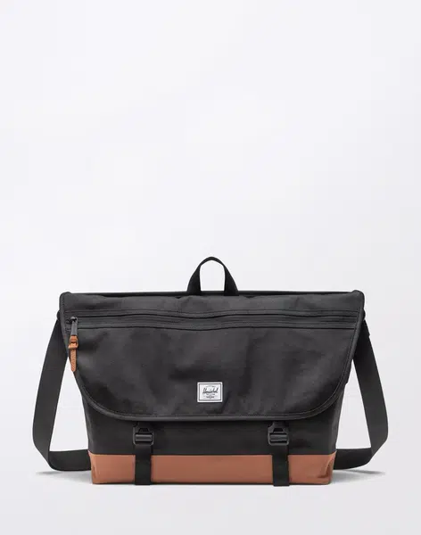 Herschel Supply Cove Messenger Black/Saddle Brown