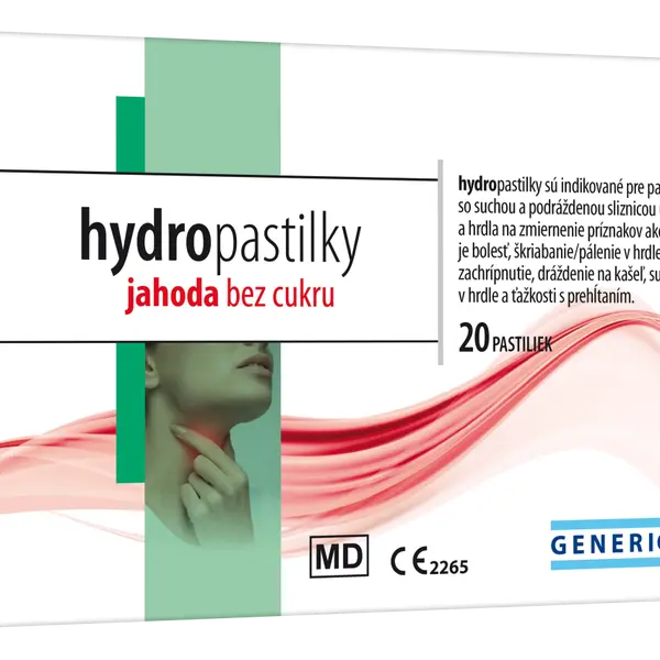 GENERICA hydropastilky jahoda bez cukru 20 pastilek