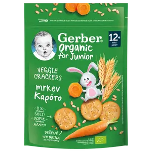 GERBER Organic Junior Veggie krekry s mrkví 100 g