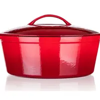 Pekáč s víkem Excellent 6,7 l, červený litinový