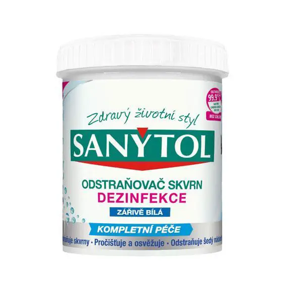 SANYTOL Dezinfekční odstraňovač skvrn Zářivě bílá 450 g