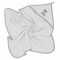 BocioLand Osuška s kapucí a oušky Vlček, 80x80 cm - šedý