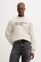 Mikina Karl Lagerfeld Jeans pánská, béžová barva, s potiskem, A4M20019