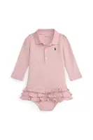 Dětské bavlněné šaty Polo Ralph Lauren růžová barva, mini, 310978846003