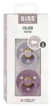 BIBS Colour symetrické cumlíky z prírodného kaučuku veľkosť 2, Fossil Grey / Mauve 2 ks
